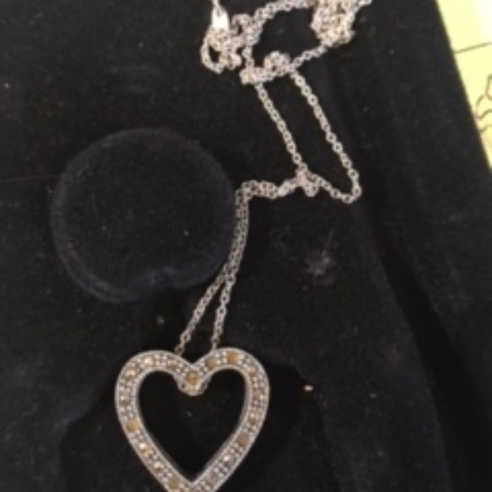 Marcasite 18 inch Heart necklace